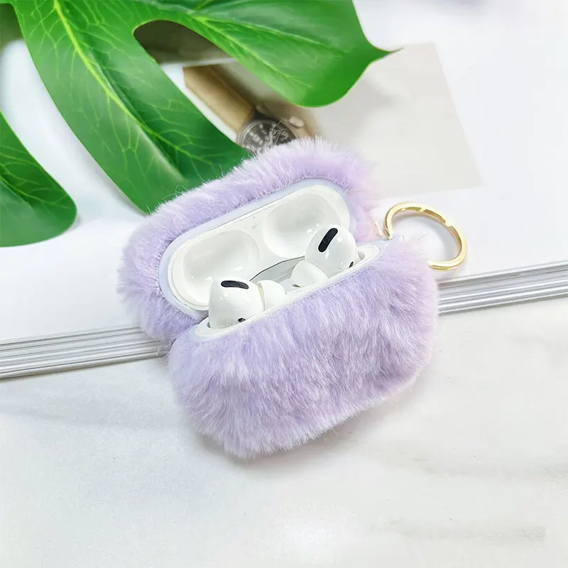 Cute Fluffy Winter Earphone Case For Apple Airpods 1 2 Pro Cover Fashion Lovely Headphones Fur Cases For Airpods 3 Charging Box