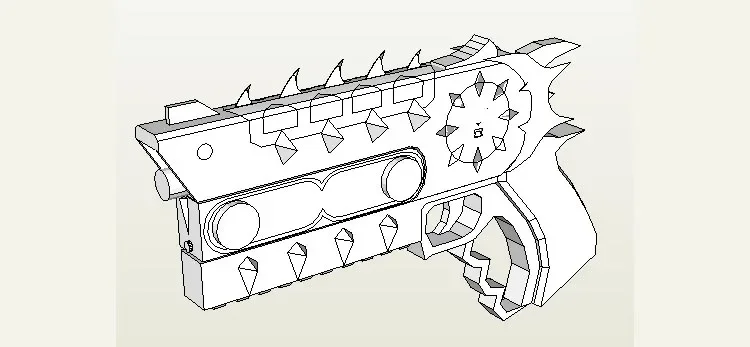 Pistolet à sang modèle en papier bras 3D fait à la main papier militaire Puzzle jouet