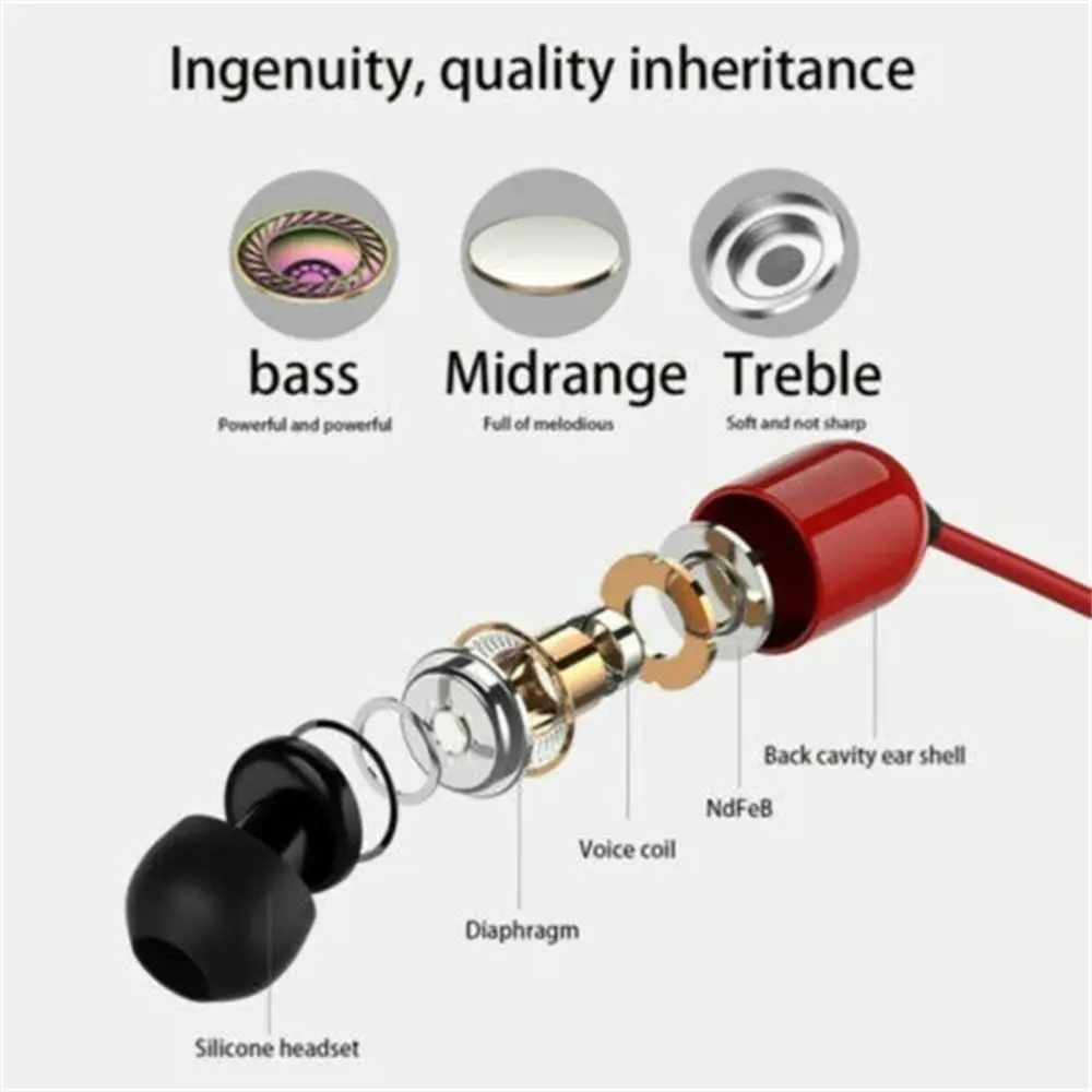 3.5mm High Quality Music Monitor Headphone Extra Long Super Bass In-Ear Earphone Wires Headphone Stereo Earbuds Wired Earphone
