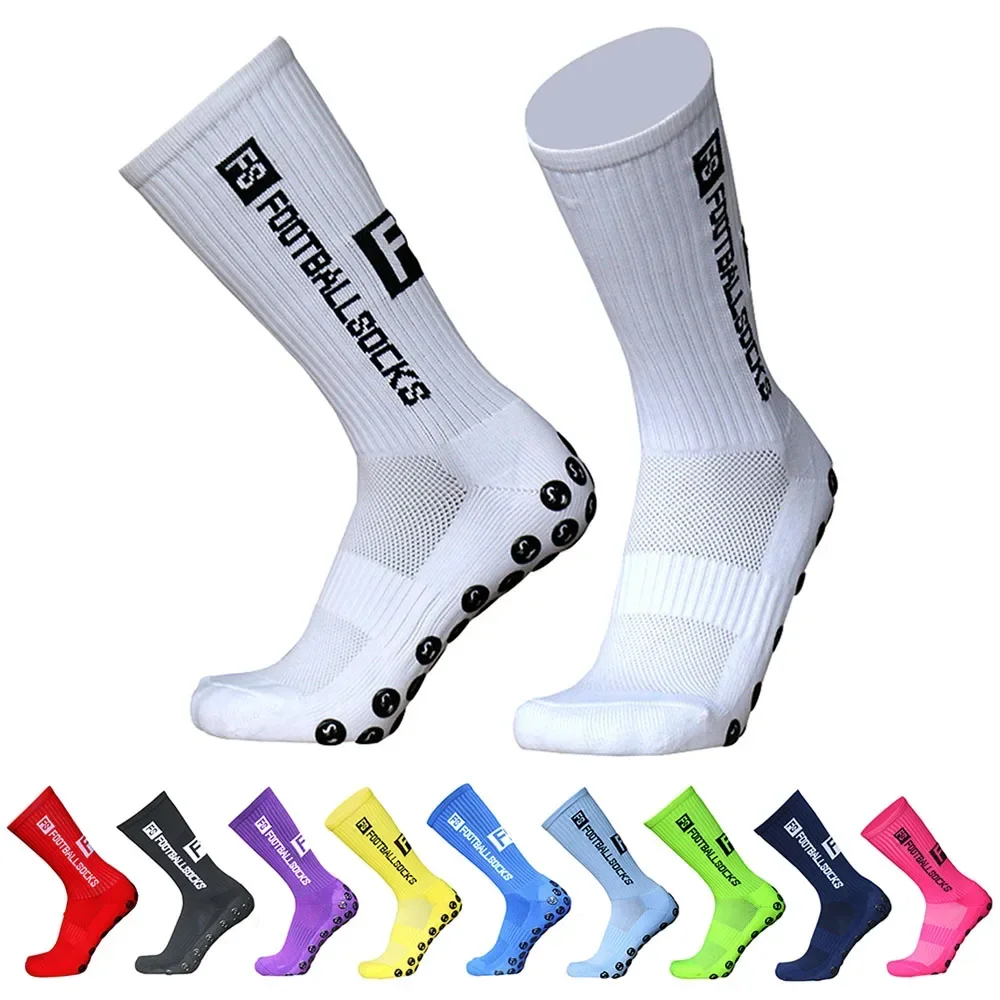 1Pair Football Socks Round Silicone Suction Antislip Soccer Socks Athletes Professional Game Training Socks Men Women