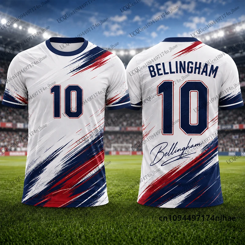 New 2027 Special Bellingham No.10 Print Football Jersey Men‘s T-shirt Summer Quick-Drying Training Tees Sports Kids/Adult Tops
