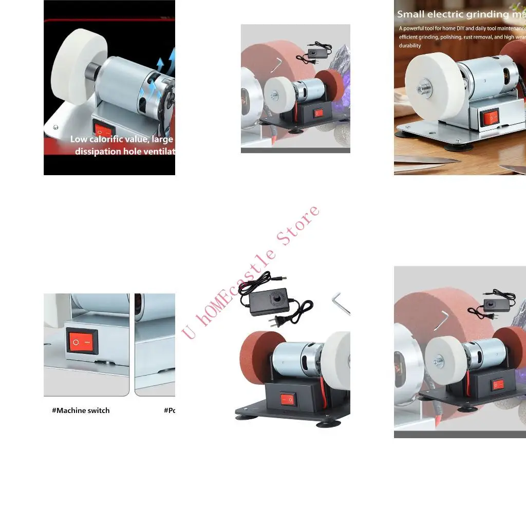 63HF 150W Double Wheel Desktop Grinder With Adjustable Speed And Suction Base For Polishing And Sharpening Sanding Crafting