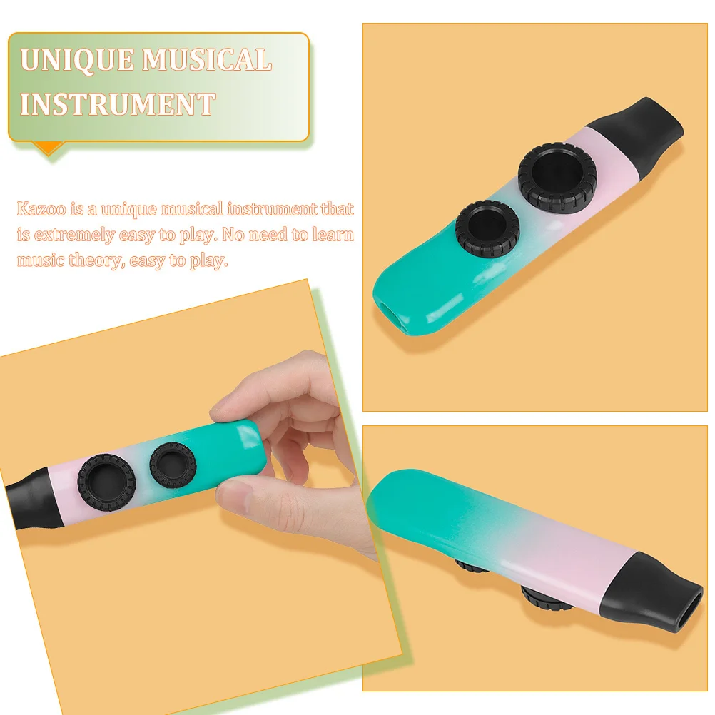 

1Set Kazoo Portable Small Flute Small Musical Instrument Durable Gradient Color Ergonomic Mouth Cover Easy to Learn for Music