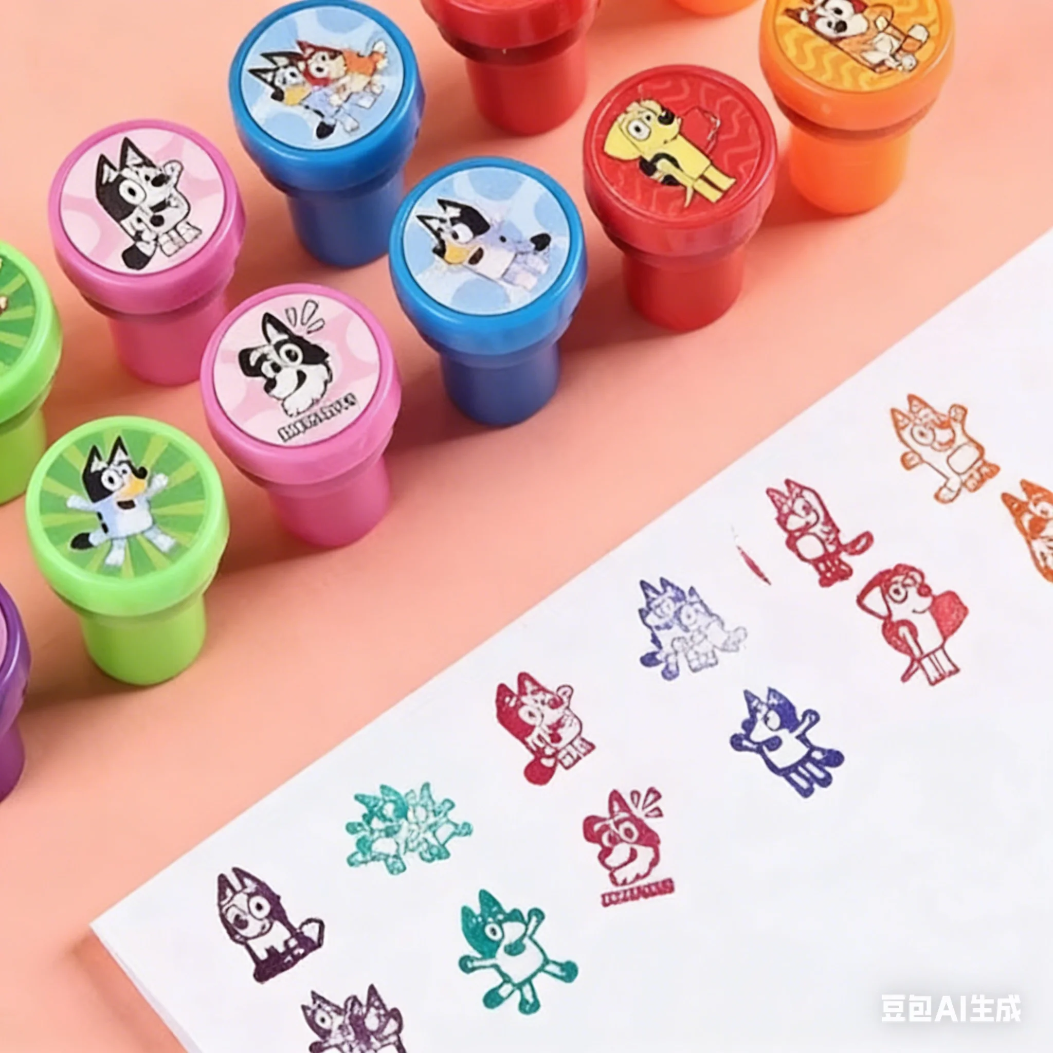 

Blueys Bingo Toys Seal Lucky Socks Muffin Anime Figure Printing Colorful Cartoon Postmark Gift for Children