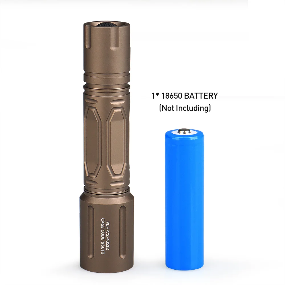 PPT 2024 New Sell PLH V2 Tactical Flashlight Handheld Flashlight Use 18650 Battery PP15-0161
