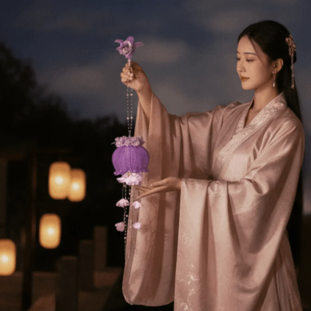 Handmade Bellflower Lantern Glowing Twisted Stick Muguet Flower Lamp Luminous Easy-to-Make Handheld Light Children Gift