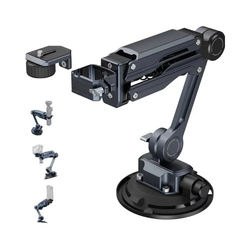 Suitable for small drilling rig 4 inch mini shock absorber arm double spring hydraulic damping vacuum suction cup car bracket