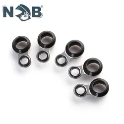 NGB 5PCS DIY Telescopic Fishing Rod Guides Stainless Steel 7#-9.8# Ceramics Ring Guide Rod Top Tip