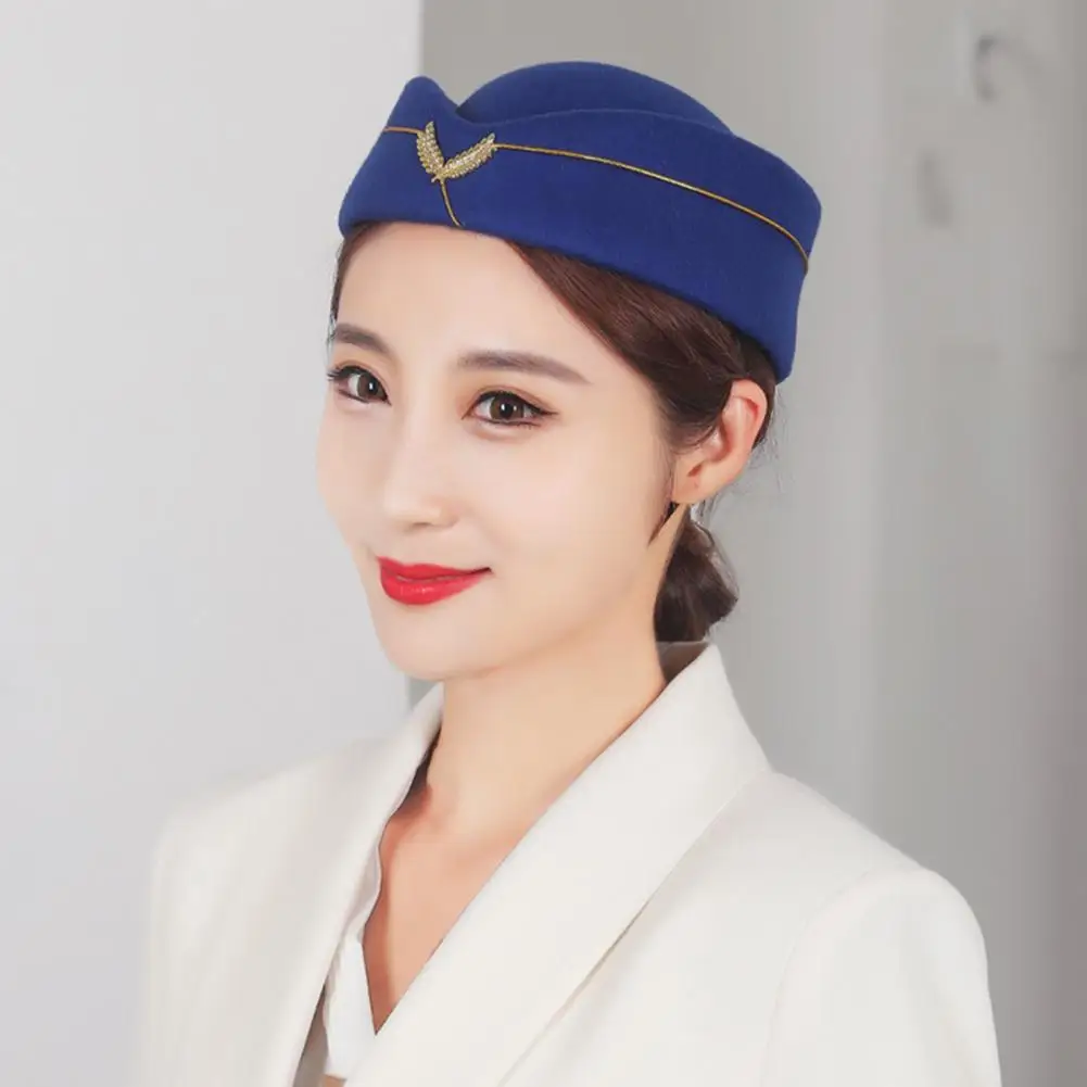Air Hostessen Baskenmütze Hut formale Uniform Kappe Basis Kappe Stewardess Hut Air Hostessen Hut Party Hut Rollenspiel Vintage Stewardess Baskenmütze