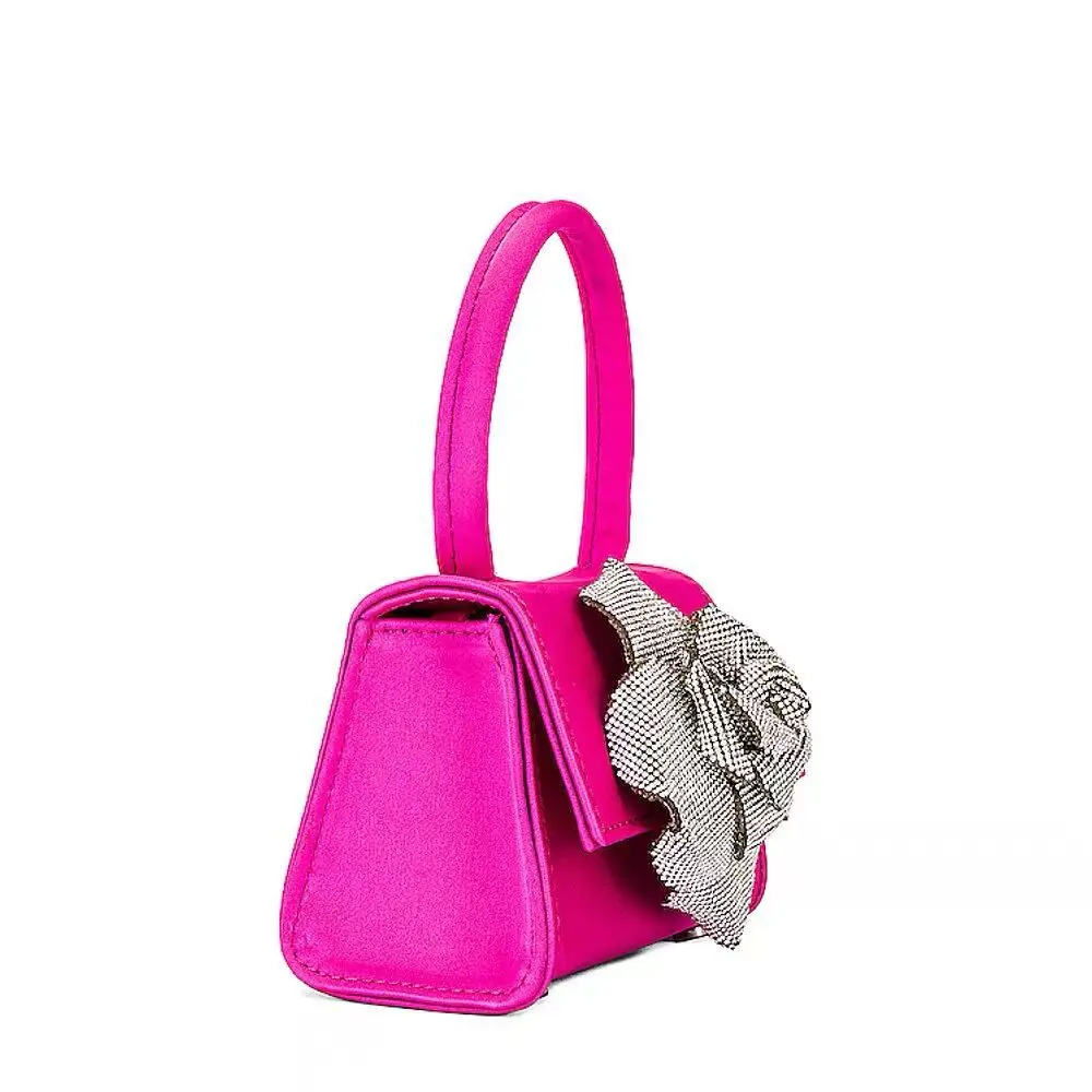 Borse da donna con diamanti rosa borsa a tracolla in raso di lusso pochette da sera con strass borse a tracolla da donna per borse da sposa da donna