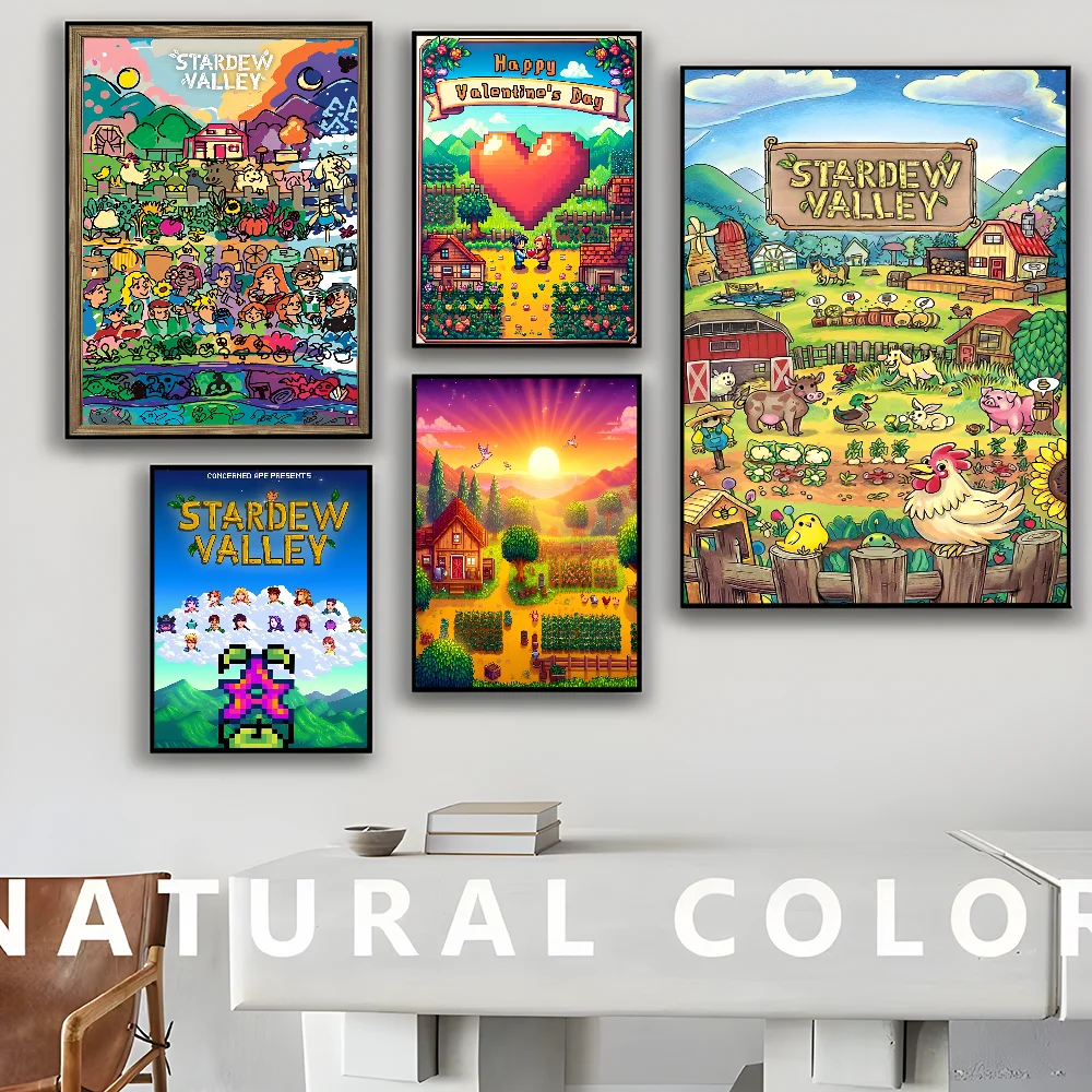 Stardew Valley  Anime Posters Sticky Decoracion Painting Wall Art White Kraft Paper Wall Decor