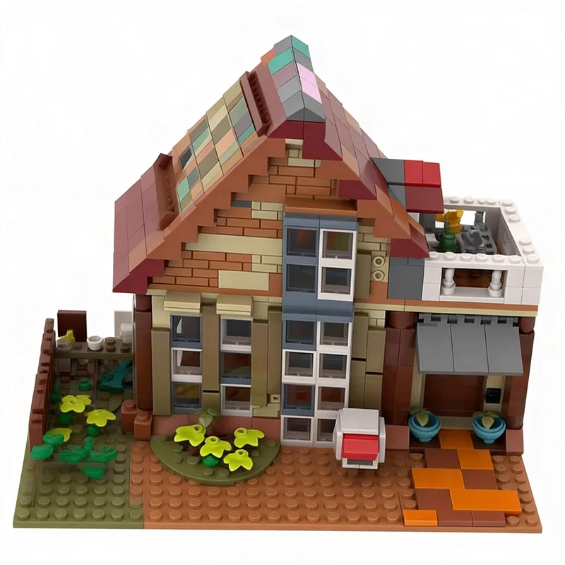 558 PCS 시티 엔지니어링 75980 - 4996 비치 하우스 MOC 맞춤형 모듈식 빌딩 블록 인기 창의적인 DIY 축제 장난감 선물