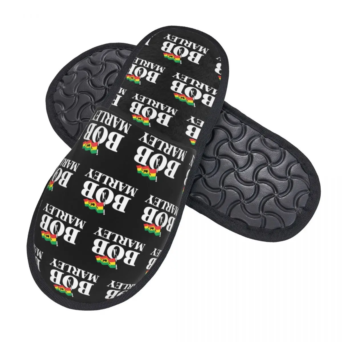 Custom Jamaica Singer Reggae Rock Bob Marley Soft Memory Foam House Slippers Women Comfy Warm Anti-Skid Slipper