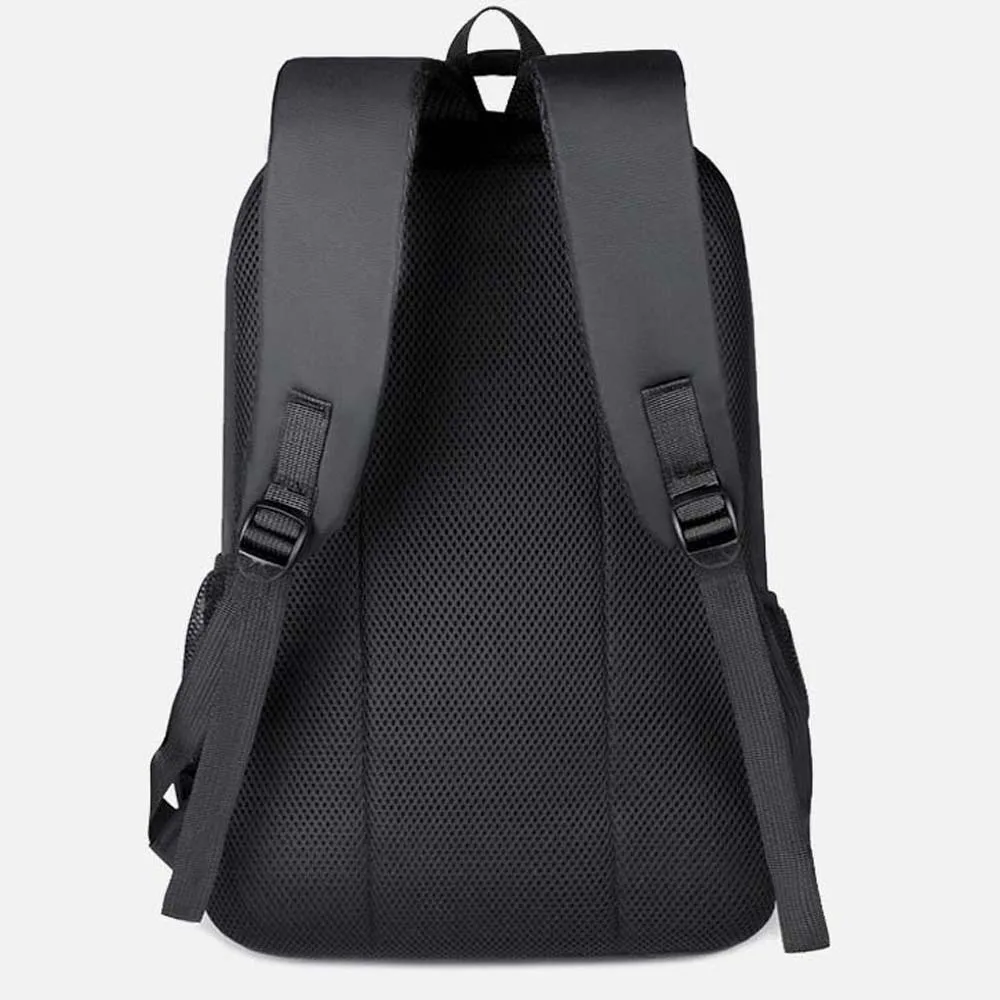 Lightweight Men's Business Backpack Scratch Prevention Anti-splash Water Oxford Cloth Laptop Bag Fixed Webbing Solid Color