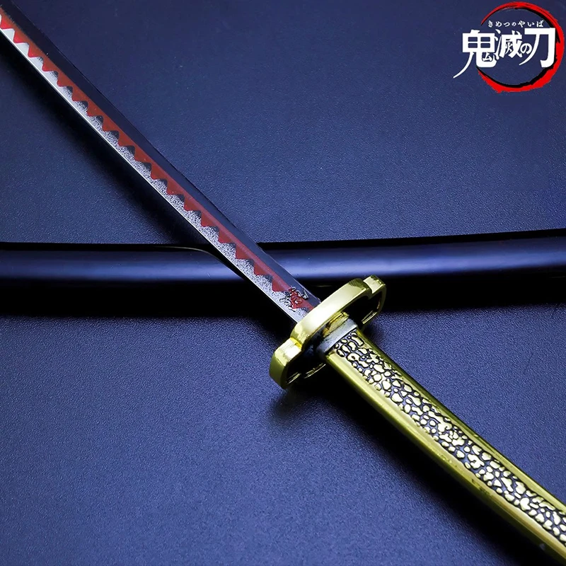 25cm Tanjirou Katana Swords Demon Slayer Anime Ghost Killer Cosplay Metal Prop Weapon Cosplay Props Collection Toy Home Decor