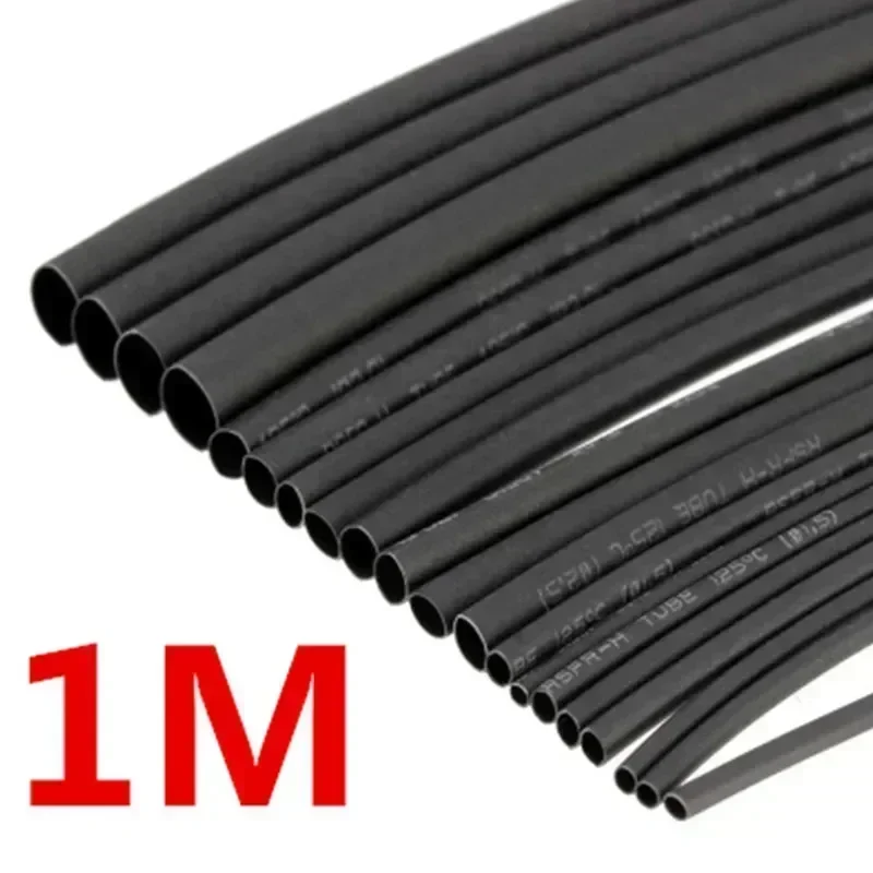 1 Meter/lot 2:1 Black 1 2 3 5 6 8 10mm Diameter Heat Shrink Heatshrink Tubing Tube Sleeving Wrap Wire Sell DIY Connector Repair