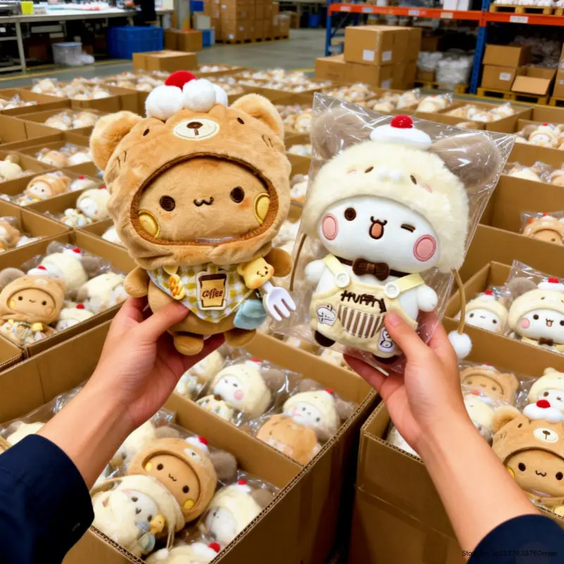 Highquality Bubu Yier Panda Plush Doll Suit Soft Anime Toy Kawaii Cartoon Fluffy Bear Bag Car Key Pendant Decoration Couple Gift view 5