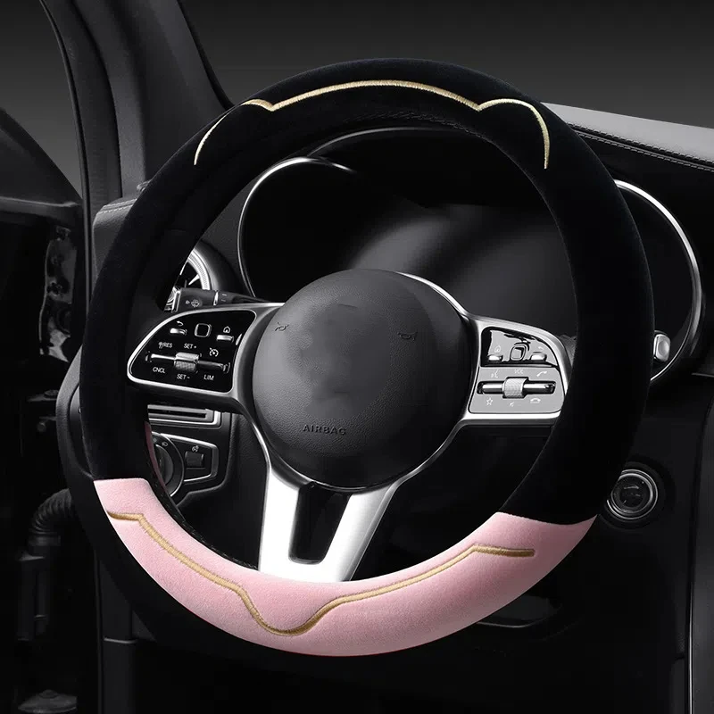 

Winter plush car steering wheel cover keep warm antiskid Winter new style handle set Automotive interior modification