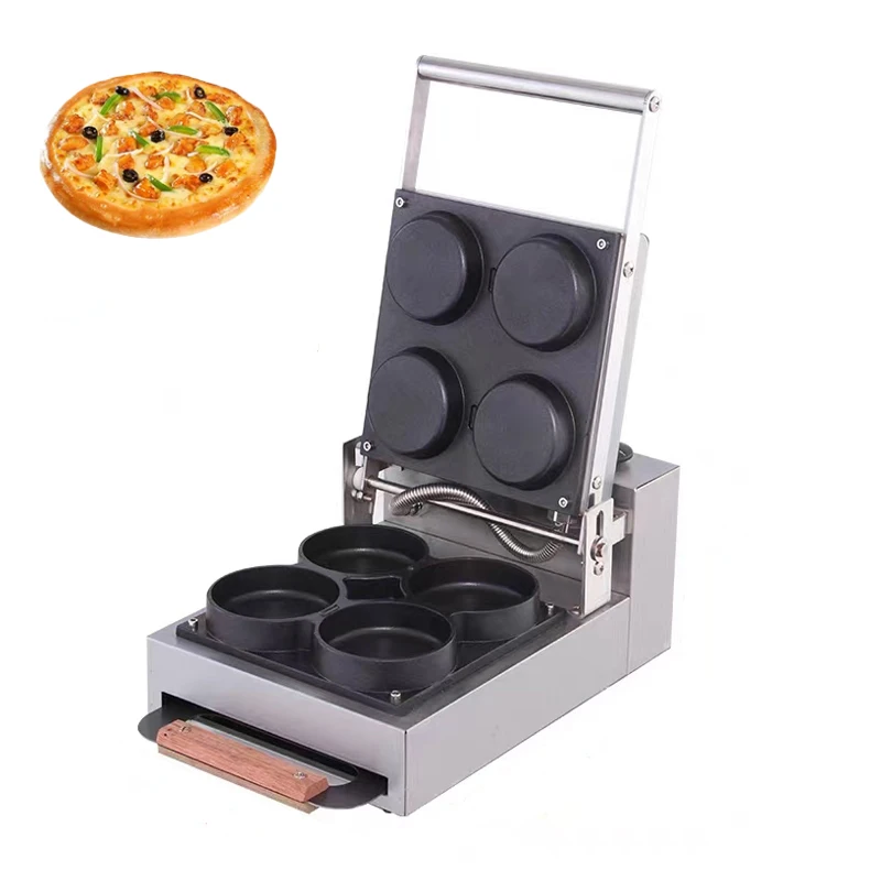 Commercial 4PCS Mini Pizza Bowl Waffle Egg Tart Machine Non Stick 220V 110V Tartlet Waffle Maker Egg Tart Shell Machine