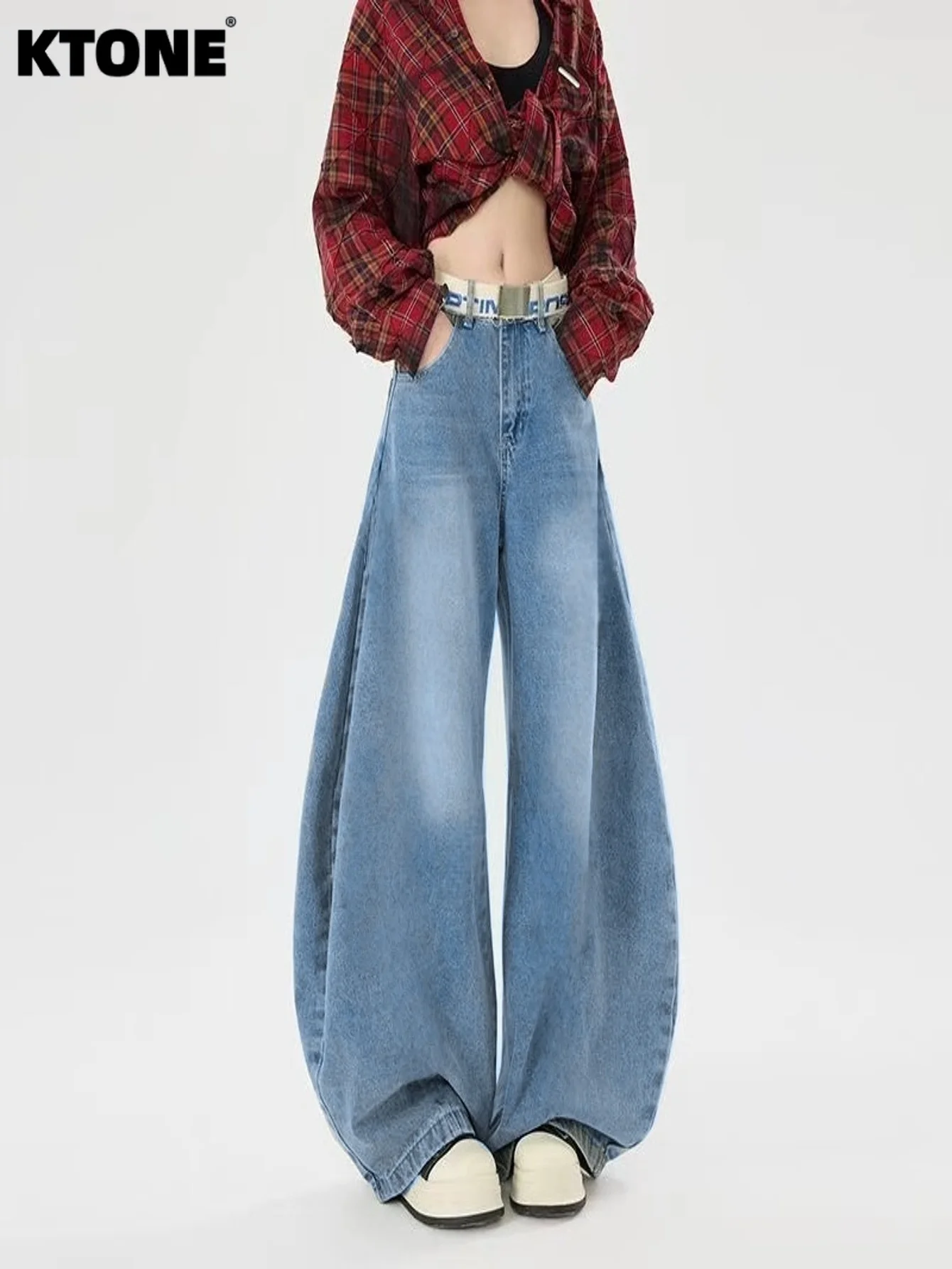 

Men's Loose Blue Jeans For Man Drip Original Trend Loose Daily Pants No accessories or belts included