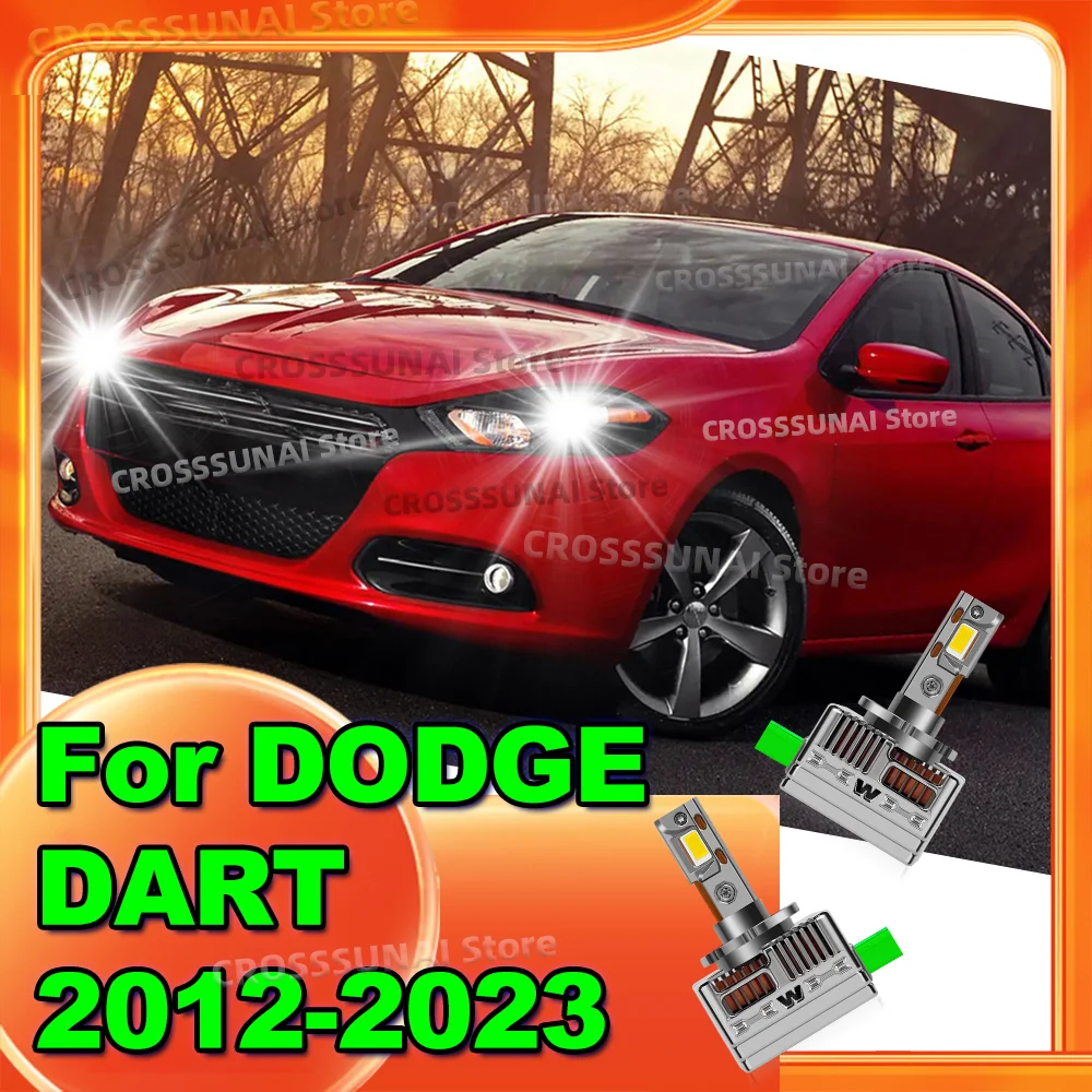 

2 шт. турбо светодиодные фары 6000K 500000LM сменные ксеноновые лампы для DODGE DART 2012-2023 2013 2014 2015 2016 2017