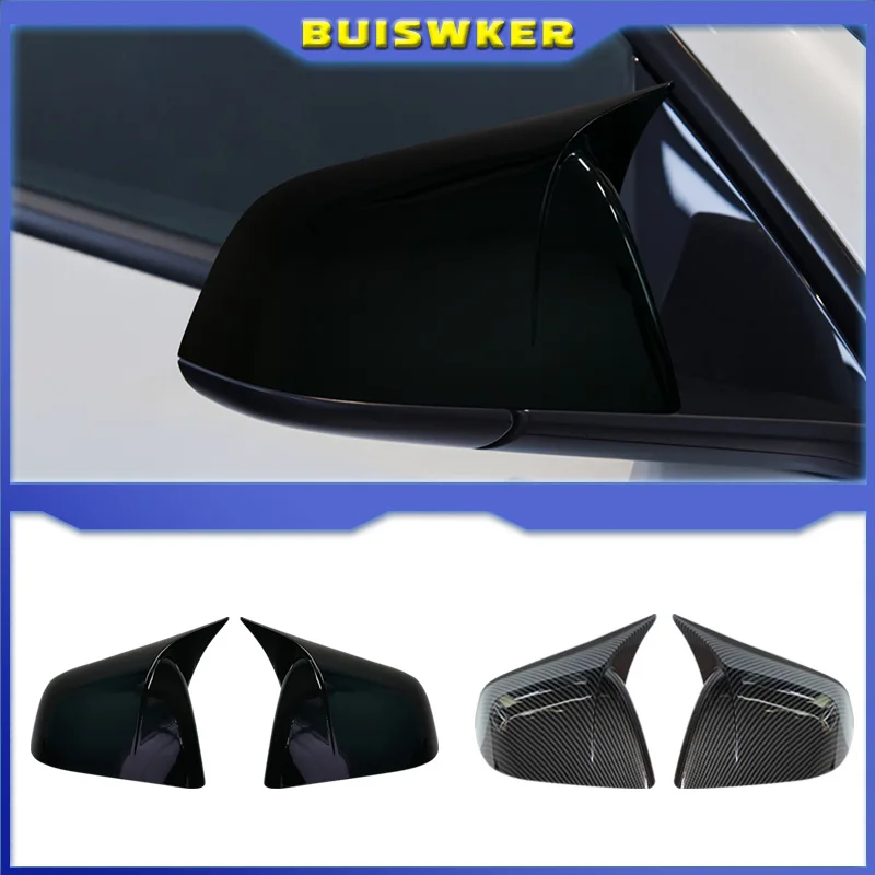 

For Tesla Model Y 2019-2023 Car Rearview Side Mirror Cover Sticker Wing Cap Exterior Door Rear View Case Trim Carbon Fiber