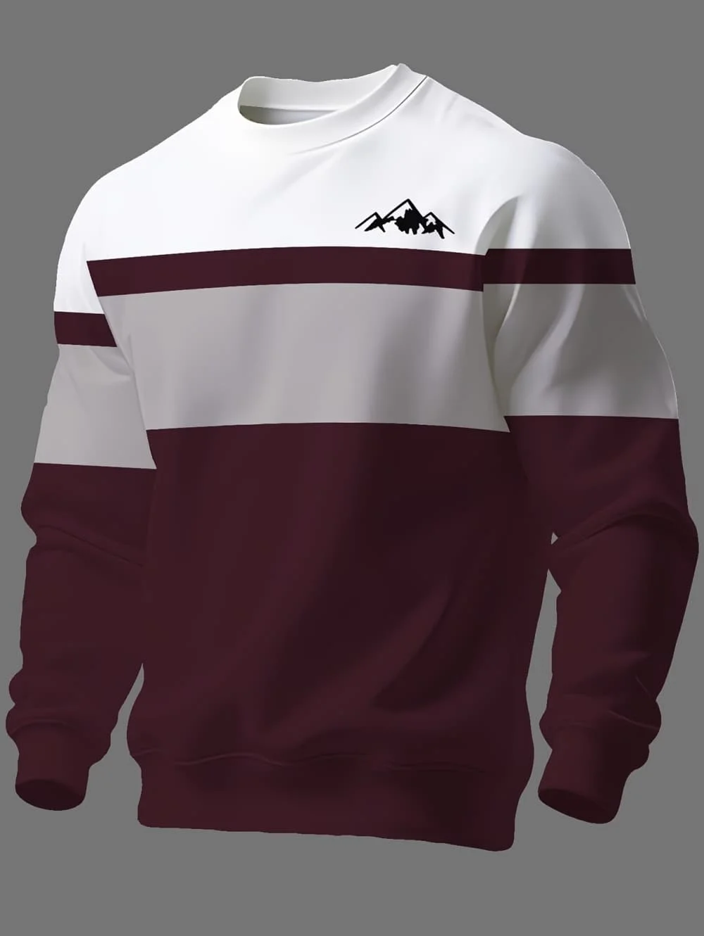 Autumn Classic Men Sweatshirt Striped Print Outdoor Round Neck Long Sleeve Tops Loose Hoodies Streetwear Fashion Men's Clothing