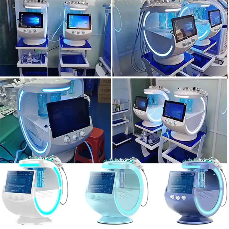 Intelligente Ijsblauwe Microdermabrasie Huidpeeling Met Huidscanner Analyzer Test Huidverjonging Schoonheidsmachine