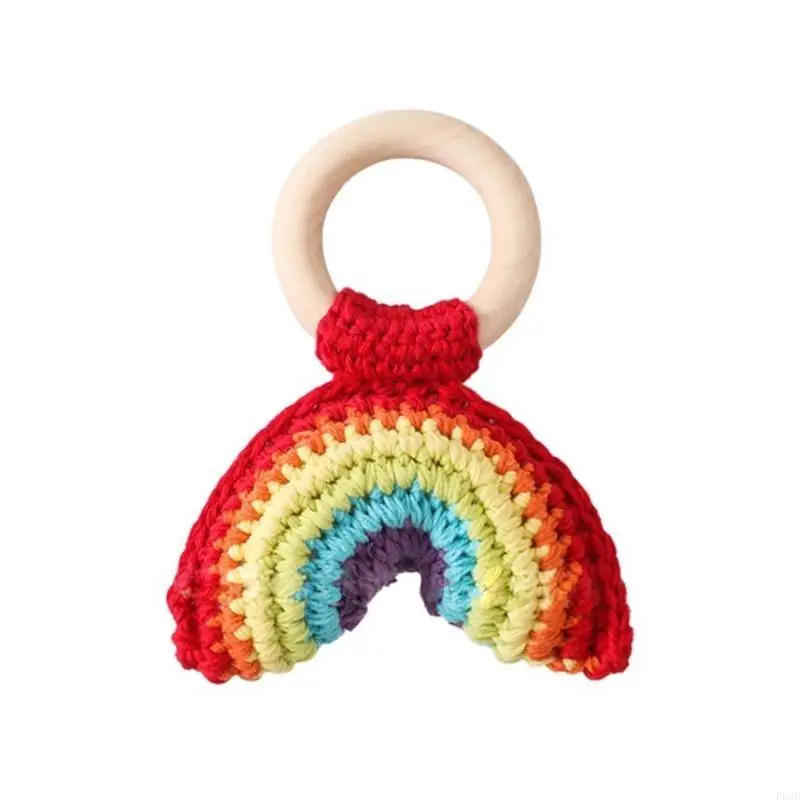 F62D Colorido Rainbow Raild color F62D Juguete lindo Toy Toy Crochet Handheld Aplica Toy para bebés