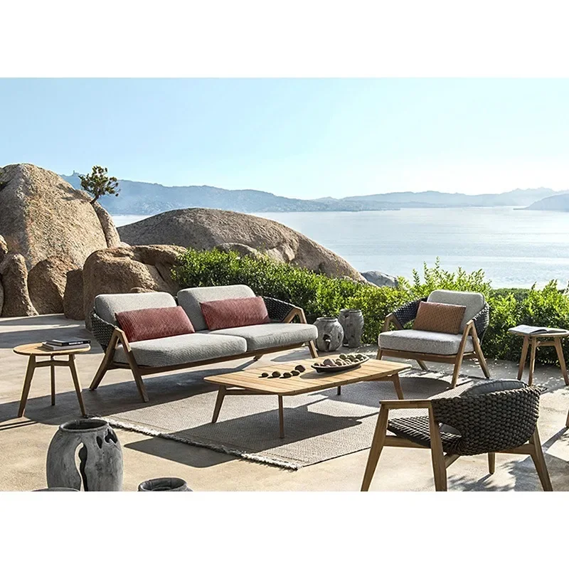 Outdoor sofa courtyard leisure rattan furniture villa hotel outdoor balcony