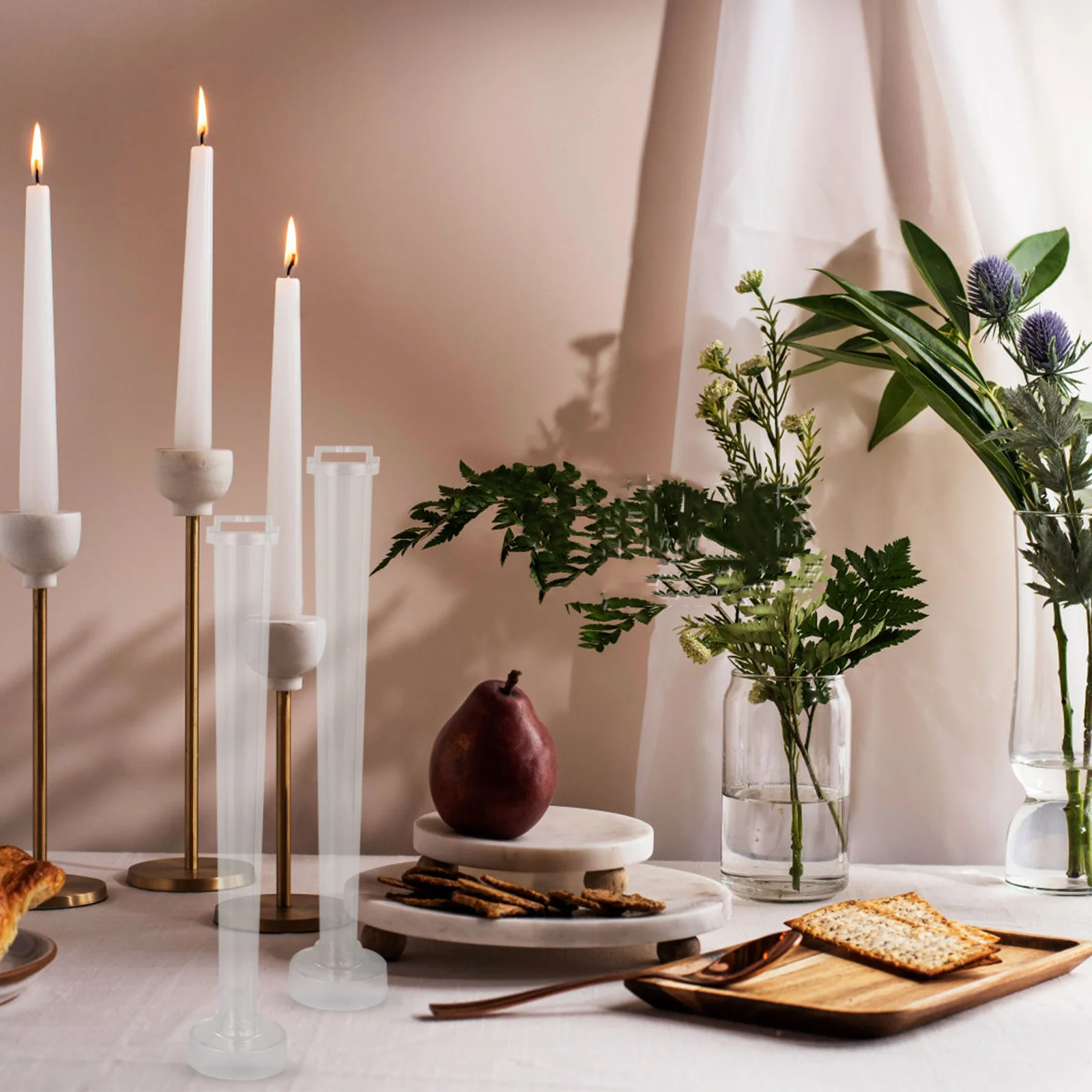 2 قطعة قالب بلاستيكي شفاف مدبب على شكل قضيب سهل الاستخدام قالب صب متين ملحق ذاتي الصنع #1