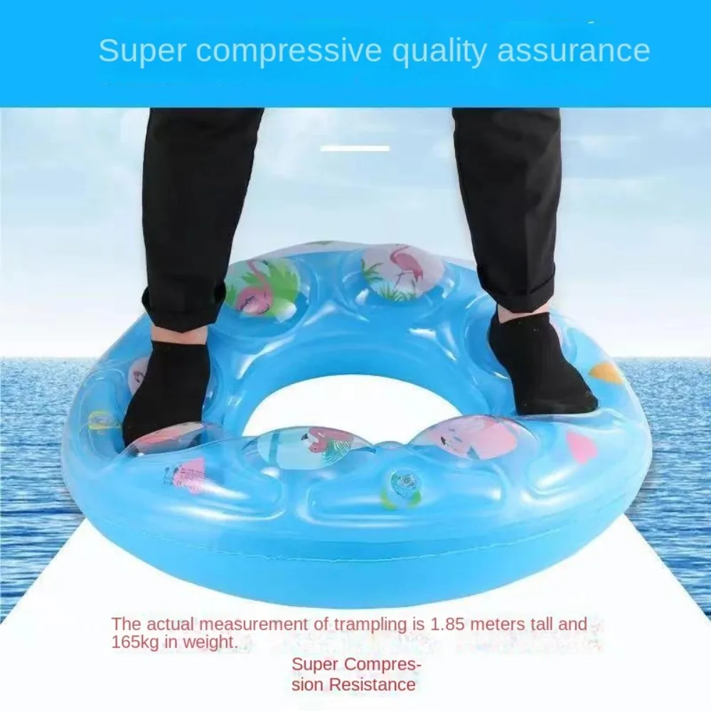New PVC Swimming Ring Inflatable Double Layer Eco-Friendly Crystal Ring Cartoon Floating Ring Beach Water Pool
