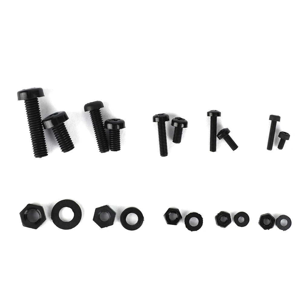 270pcs/kotak M2/M2.5/M3/M4/M5 Kit Aneka Sekrup Mur Washer Nylon Perlengkapan Pengikat Mur Nylon Sekrup Nylon