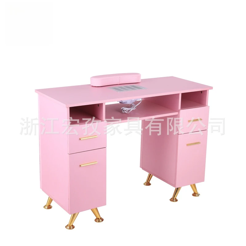 LTT double layer with diamond gilt manicure table with hand rest built-in manicure cleaner manicure table