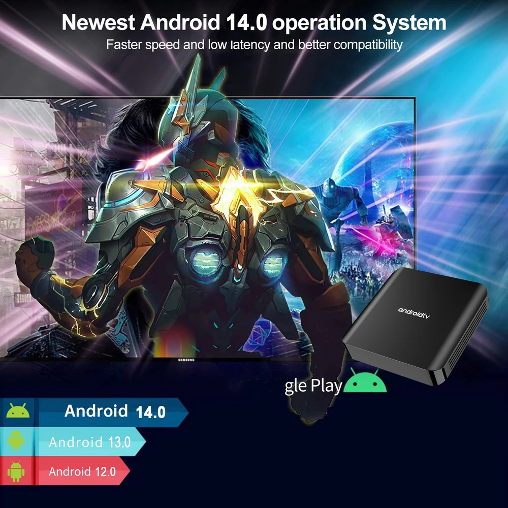 TV98 ATV Plus Smart TV Box Allwinner H313 4G 5G Dual WiFi BT5.0 8K 4K HD Media Player 2GB 16GB Android 14 Set Top Box