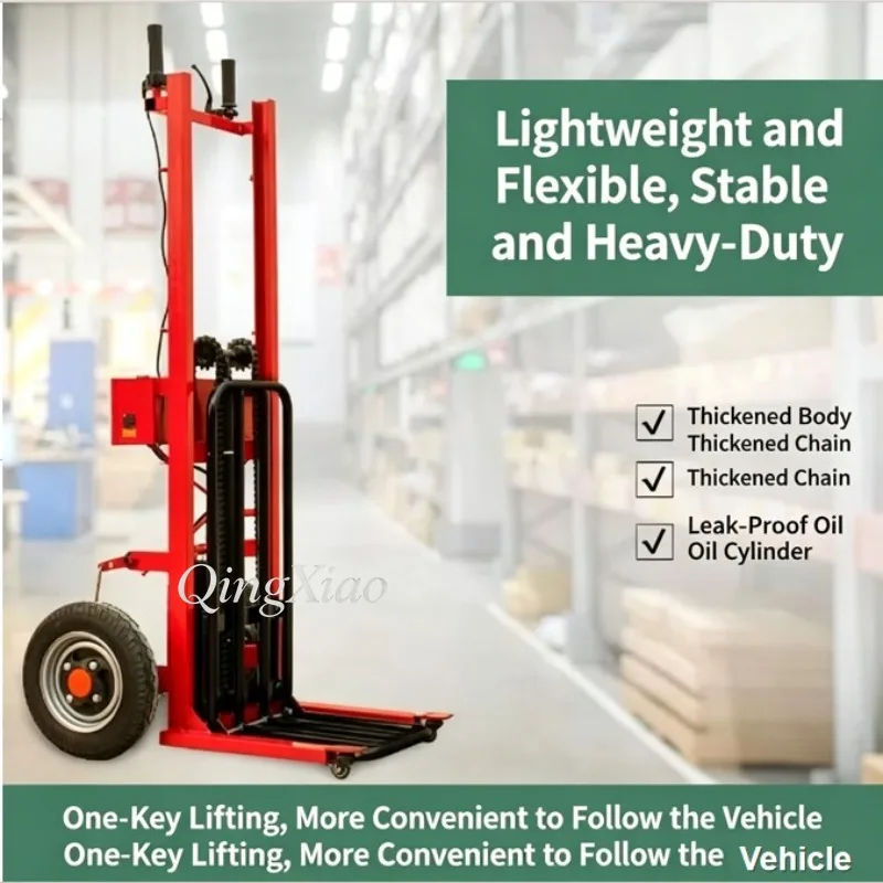 Portable Mini Electric Stacker Semi Fully Electric Hand Truck Hydraulic Cart Used For Warehouse Daily Logistics Loading Transfer