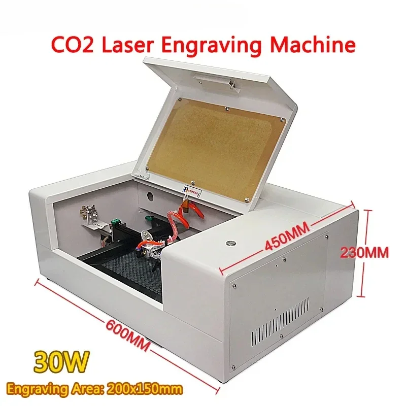 For LY 30W 2015 CO2 Laser Engraving Cutting CO2 Engraver Cutter with LCD Control Panel USB Port Work Size 200*150mm