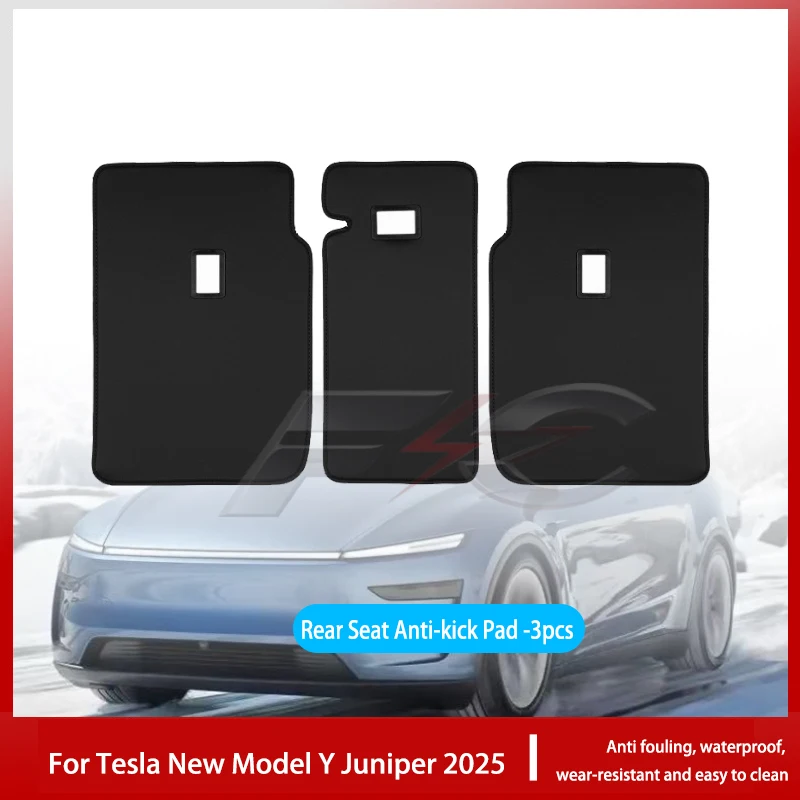Voor Tesla Nieuw Model Y Juniper 2025 Lederen Kofferbak Matten Achterbank Rugleuning Protector Pad Rugleuning Alle Weer Liner Huisdier anti-kick Pad