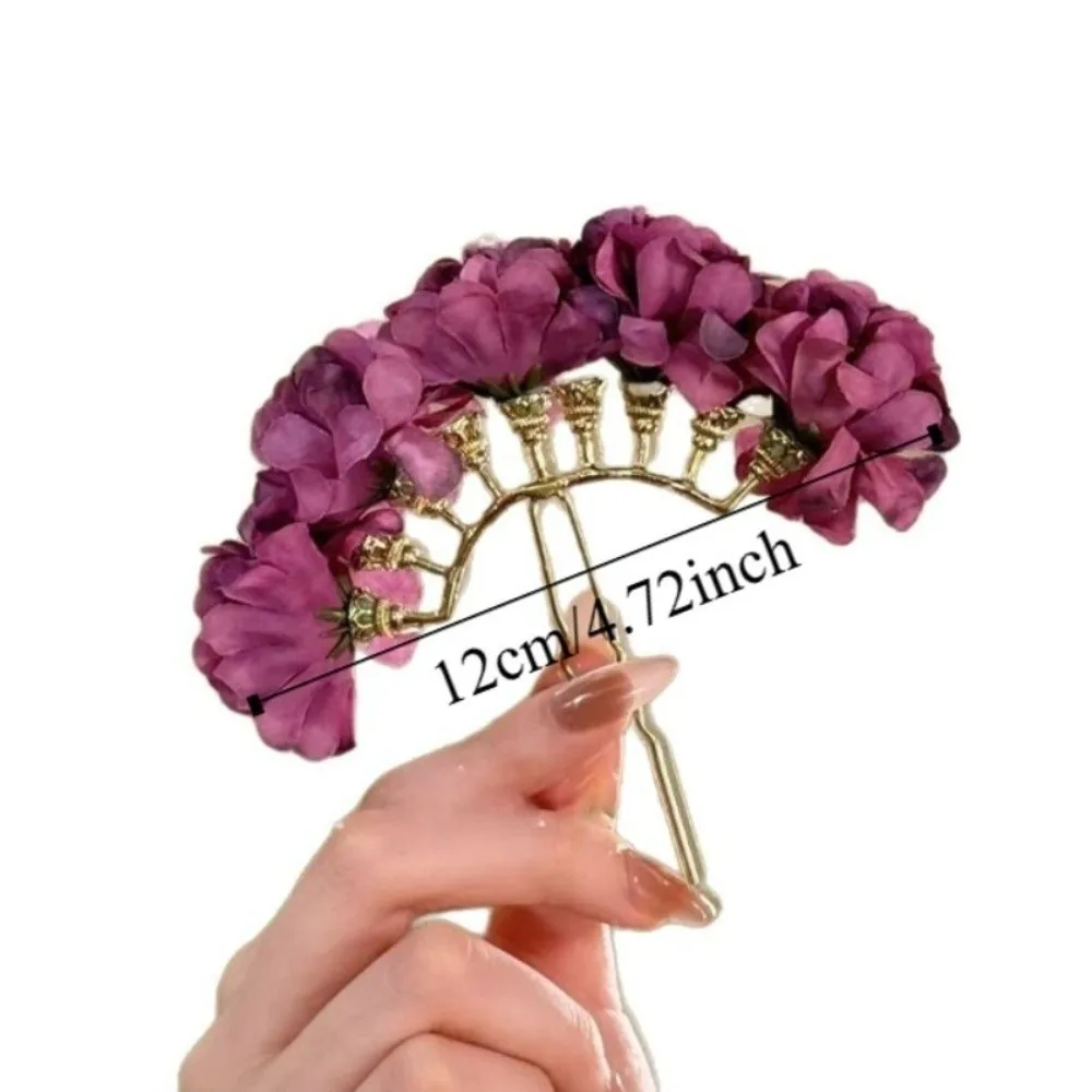 غطاء الرأس زهرة حلوة عصا الشعر الجنية البوهيمي التايلاندية شوكة الشعر محاكاة زهرة دبوس الشعر النمط الصيني الجانب كليب يوميا #5