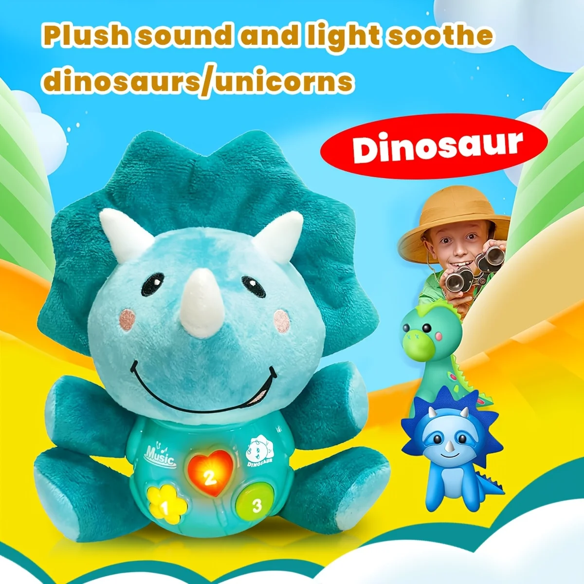 Juguete musical de peluche, muñeca sensorial educativa, juguete musical iluminado, regalos de cumpleaños de Navidad, accesorios de color aleatorio