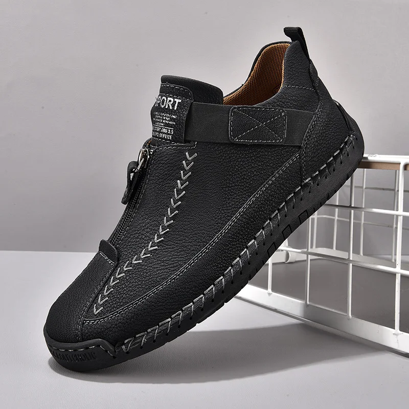 Zapatos informales de cuero hechos a mano, nuevos zapatos deportivos de diseño para exteriores de otoño, zapatos informales, botas de invierno para hombre de talla grande 38-48