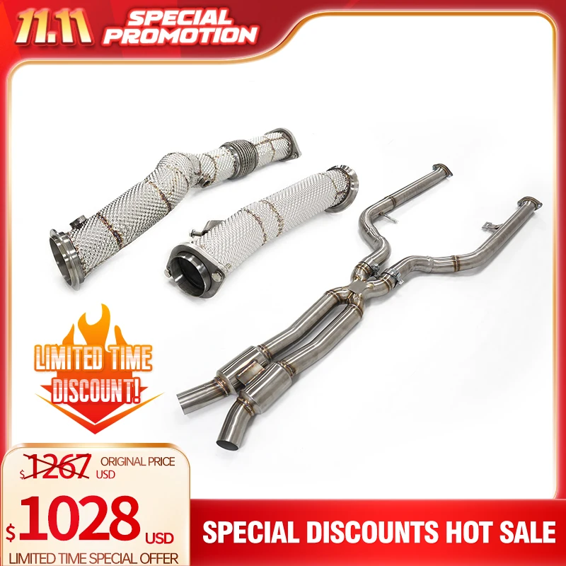 Limited Time Offer downpipe Middle pipe With heat shield without catalysis for BMW M3 M4 G8X  HMD exhaust system