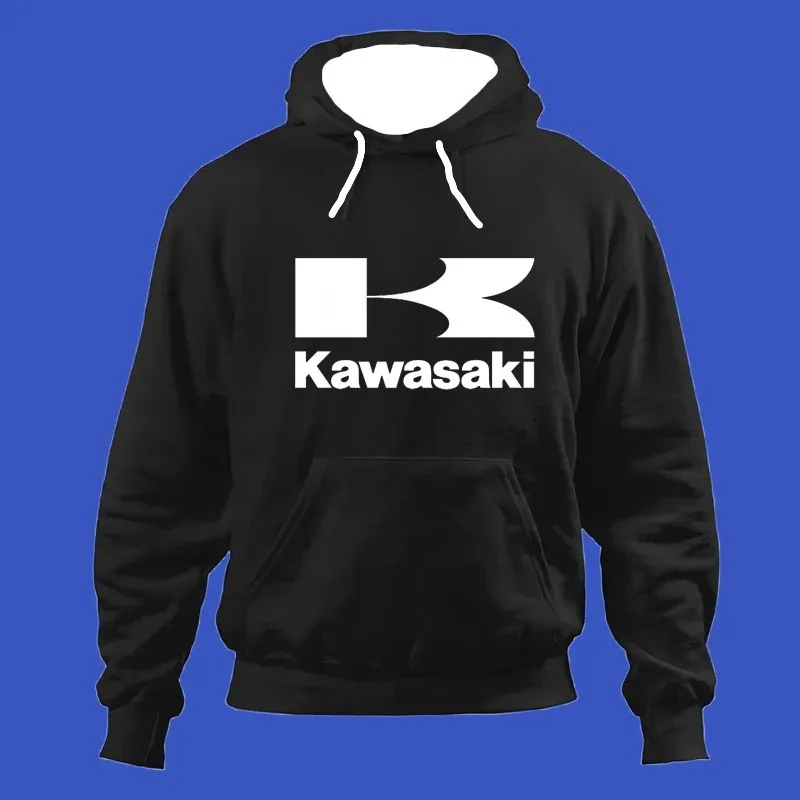 

MOTO-2025 Весна и осень Новая мотоциклетная мужская толстовка с капюшоном Kawasaki, модная уличная спортивная рубашка, женская черная толстовка