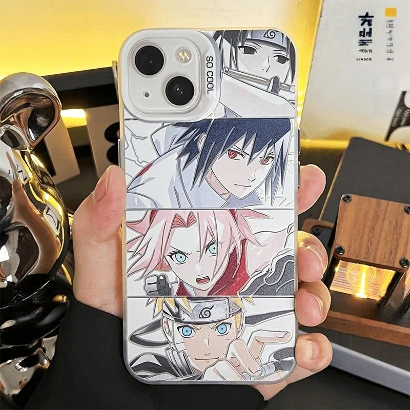 ناروتو ساسوكي ساكورا ساي أنيمي جراب هاتف آيفون 11 12 13 14 15 16 17 برو ماكس زائد 17 اير ناروتو غطاء مقاوم للصدمات كابا #5
