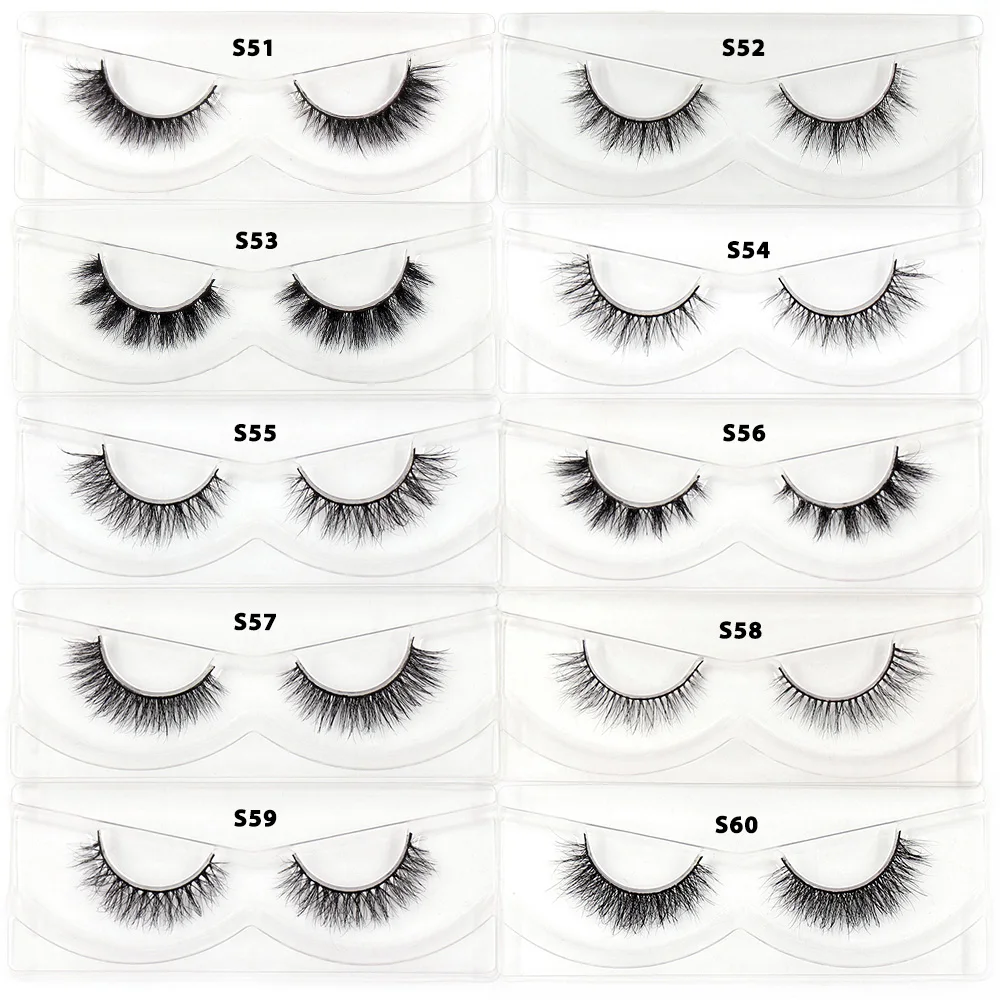 30/60/100 Pairs Mink Lashes No Box 3D Mink Eyelashes Short Natural Mink False Eyelash in Bulk Cruelty-free Makeup Lashs