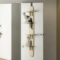 4 Niveaus Veelzijdige Kat Klimmer Planken Houten Verticale Katten Plank Plank Opknoping Op Deur Vast Kattenboom Toren Kat Klimframe