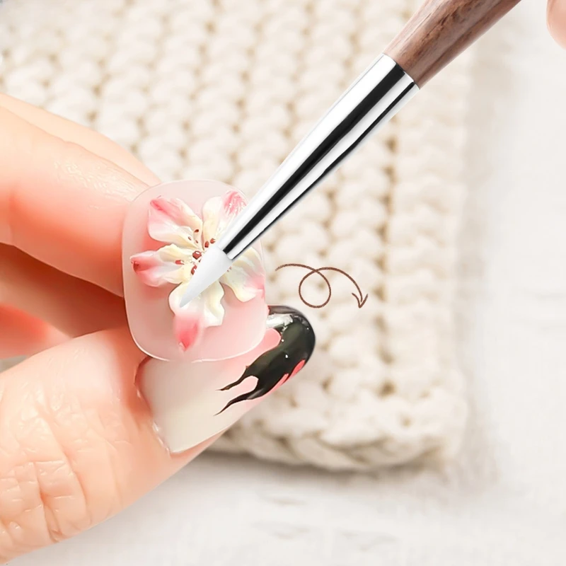 Espátula para escultura de doble extremo, bolígrafo tallado para decoración de uñas, punta de esmalte de Gel UV, pluma de pintura de flores tallada 3D, herramientas de manicura para escultura DIY