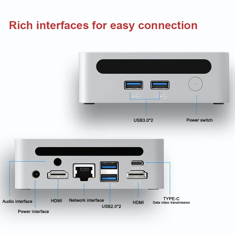 Imagem -04 - Mini Desktop Game pc Ren4000 4500u 1500mhz Gpu Amd Ryzen5 4500u Windows 10 11 Ddr4 Super 64gb 3200mhz Ram Wifi6 Nuc Novo