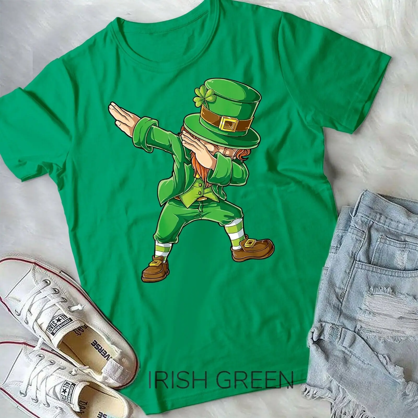 St Patricks Day Shirt Dabbing Leprechaun Boys Kids Men Dab Unisex T-shirt