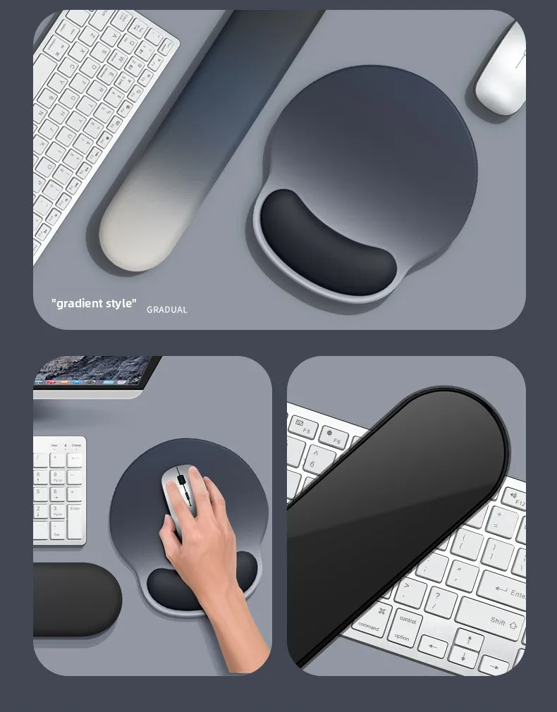 Gradient Handgelenkauflage Tastatur-Maus-Set Ergonomische Schreibtischunterlage für Büro und Gaming 7 Farben 3 Konfigurationen – Detail 6